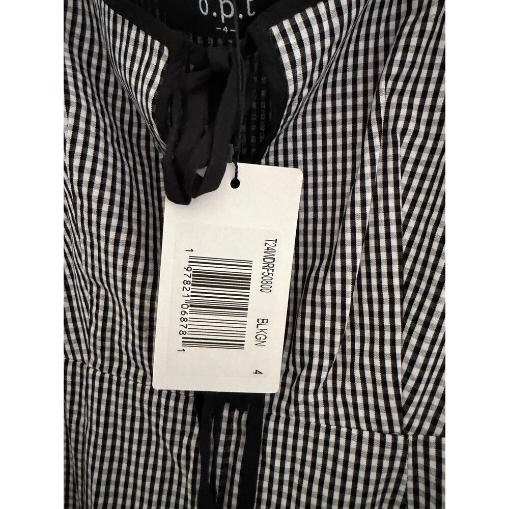 $160 New O.P.T Babette dress plaid black & white size 4 - Picture 8 of 10